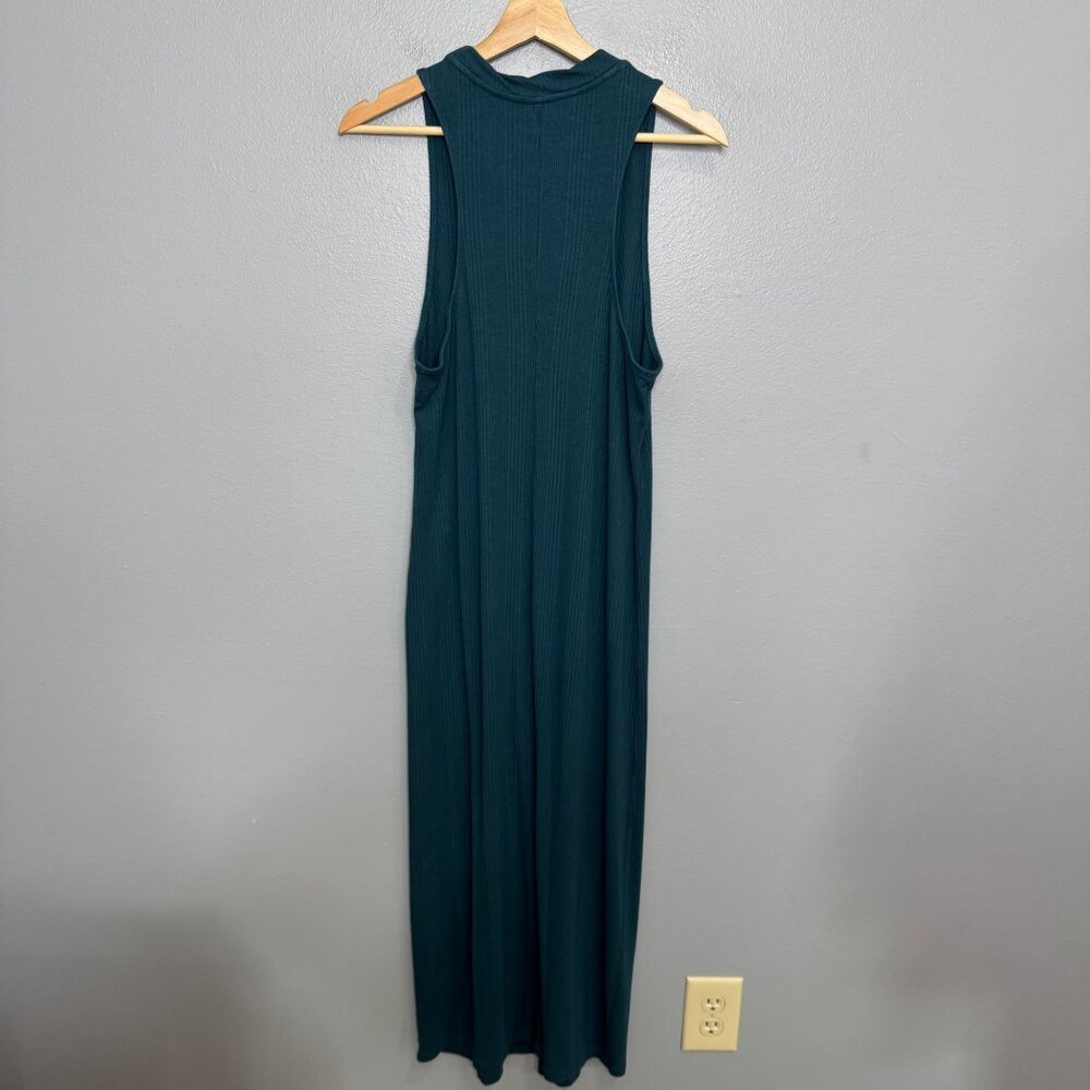 ANTHROPOLOGIE DAILY PRACTICE teal rib midi tank dress size L - Picture 6 of 6